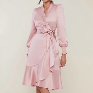 Rachel parcel pink satin dresss